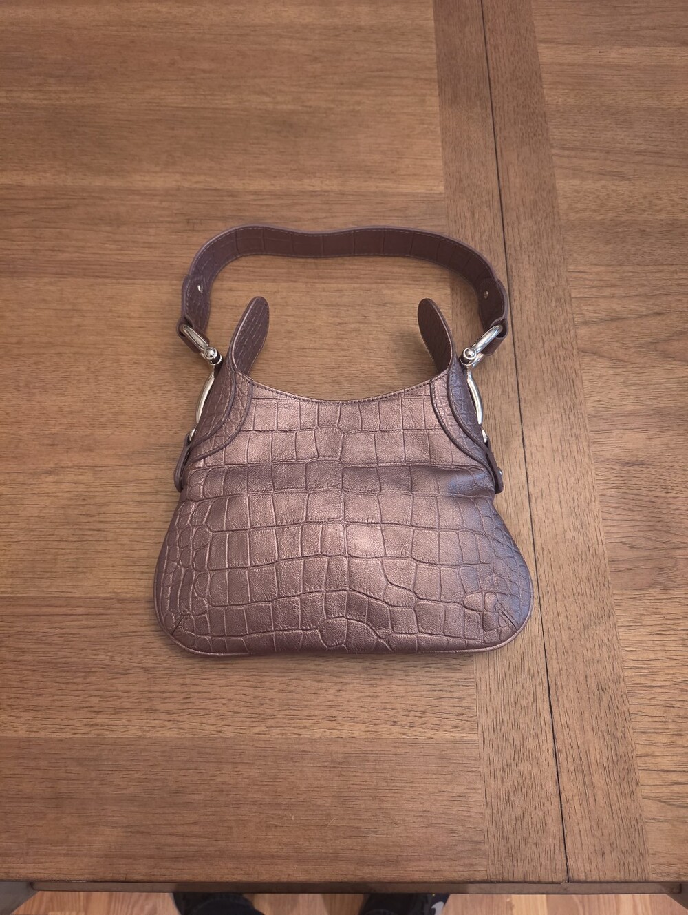 NWOT Vintage Ashneil Croc- Embossed Shoulder Bag